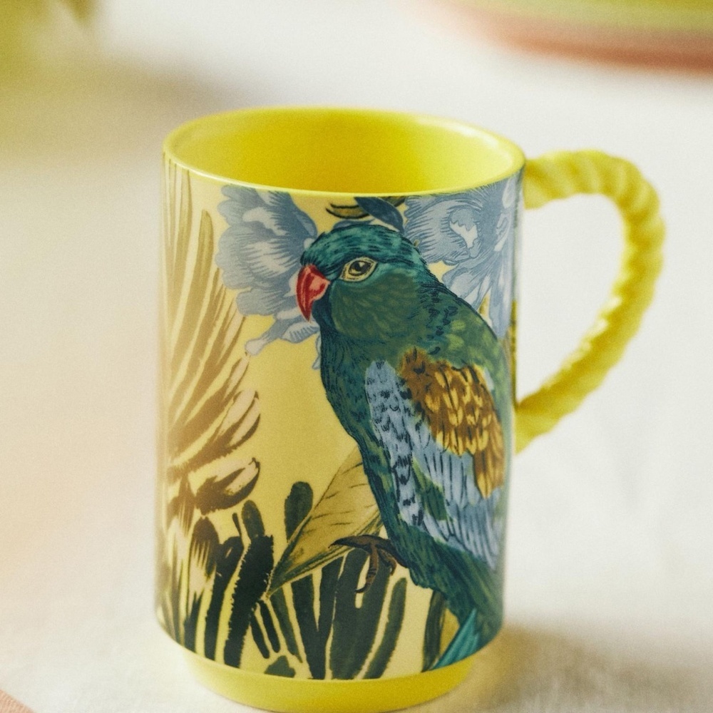 NWT Anthropologie Pluma Bird Mug Parrot